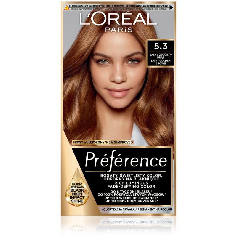 L’Oréal Paris Préférence Hårfärg Skugga 5.3 Ligth Golden Brown 1 st. female