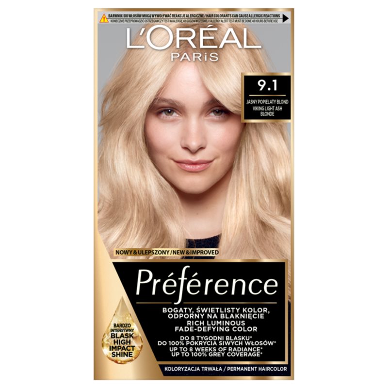 L’Oréal Paris Préférence Hårfärg Skugga 9.1 Viking Light Ash Blonde 1 st. female