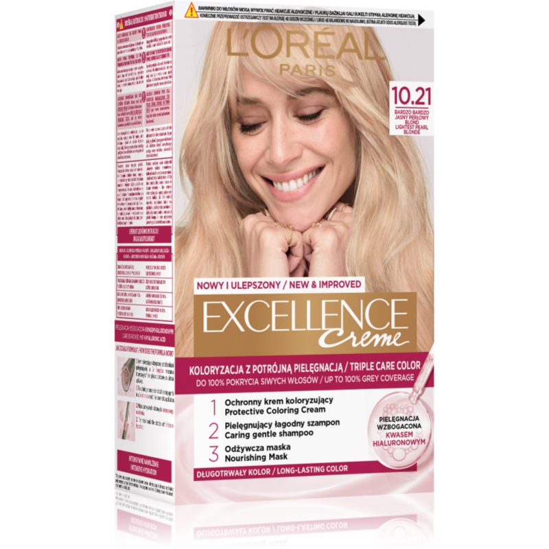 L’Oréal Paris Excellence Creme Hårfärg Skugga 10.21 Very Light Pearl Blonde 1 st. female