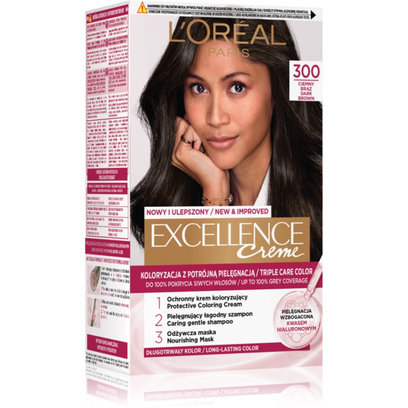 L’Oréal Paris Excellence Creme Hårfärg Skugga 3 Ciemny brąz 1 st. female