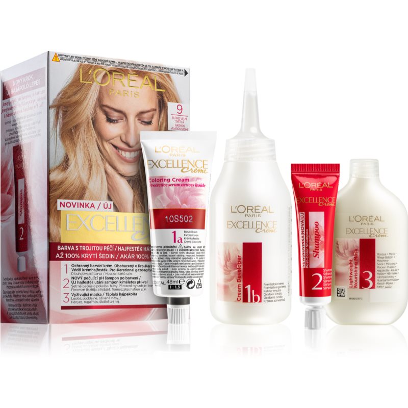 L’Oréal Paris Excellence Creme farba na vlasy odtieň 9 Light Natural Blonde