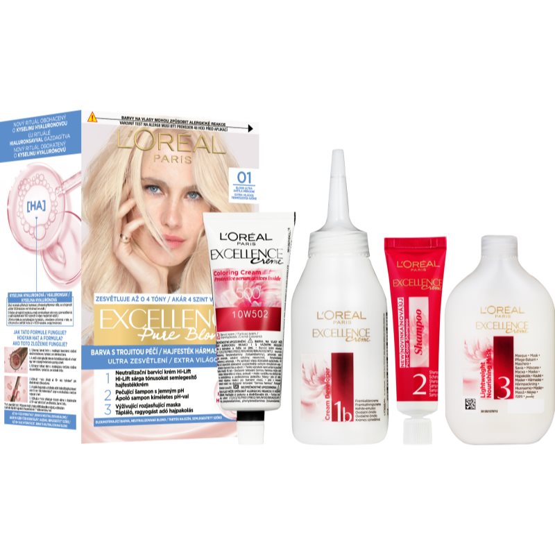 L’Oréal Paris Excellence Creme βαφή μαλλιών απόχρωση 01 Lightest Natural Blonde 1 τμχ