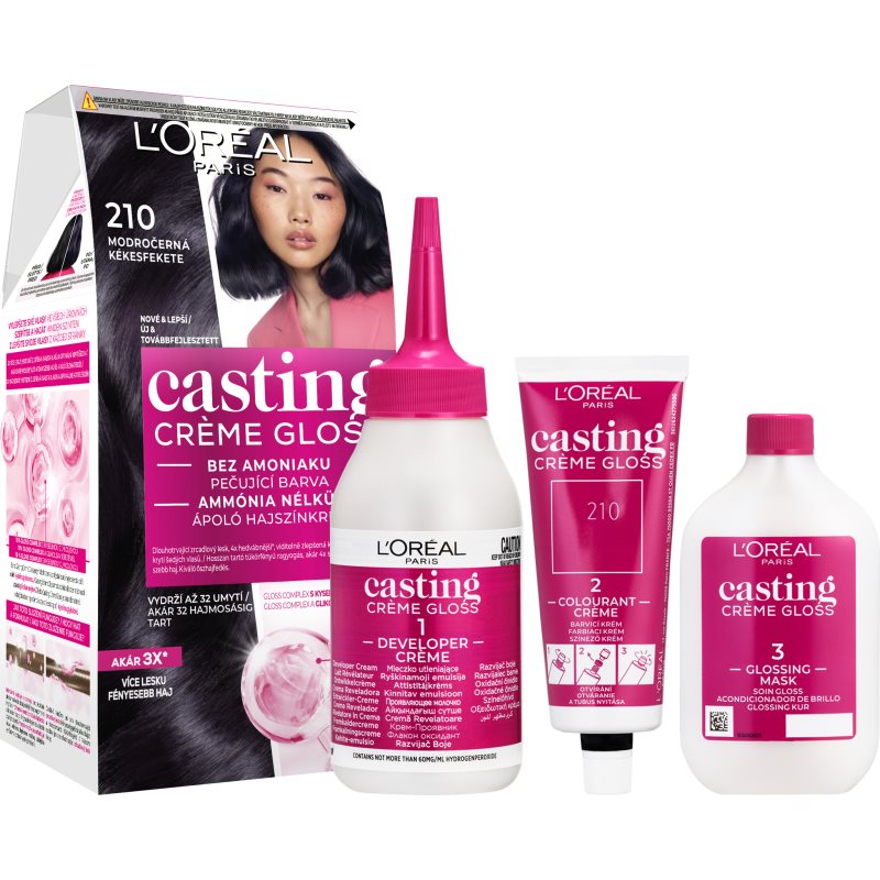 L’Oréal Paris Casting Creme Gloss βαφή μαλλιών απόχρωση 210 Blue Black 1 τμχ