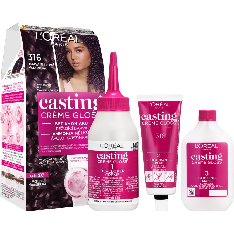 L’Oréal Paris Casting Creme Gloss βαφή μαλλιών απόχρωση 316 Plum 1 τμχ