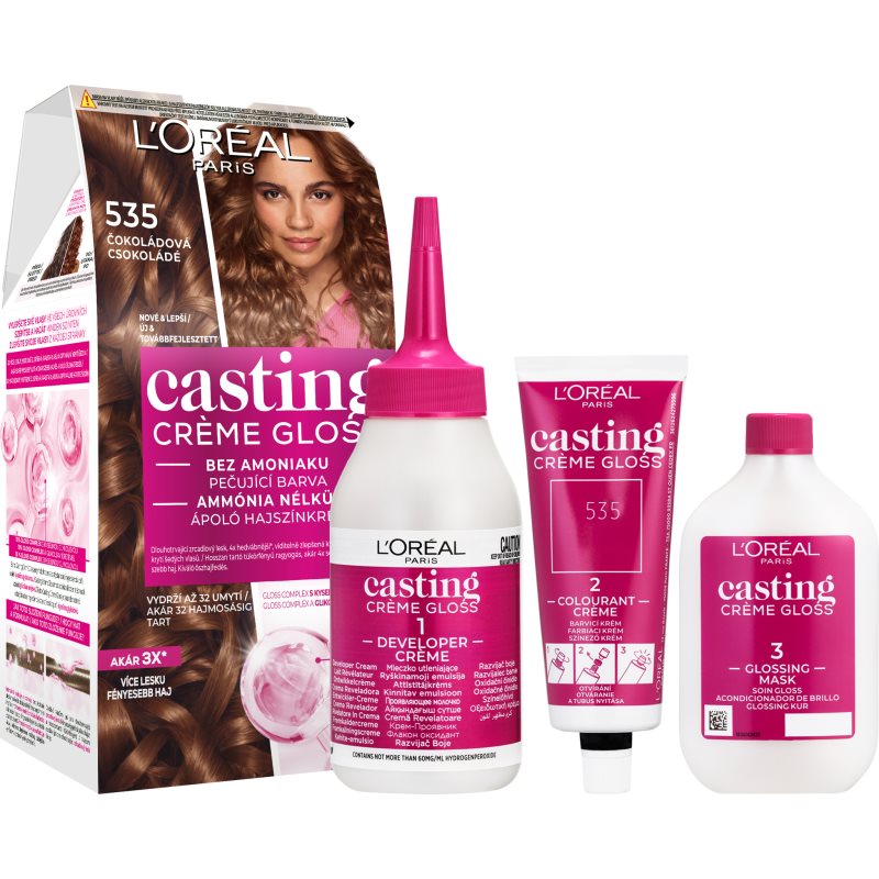L’Oréal Paris Casting Creme Gloss βαφή μαλλιών απόχρωση 535 Chocolate 1 τμχ