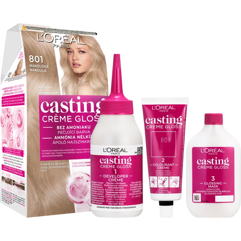 L’Oréal Paris Casting Creme Gloss βαφή μαλλιών απόχρωση 801 Almond 1 τμχ