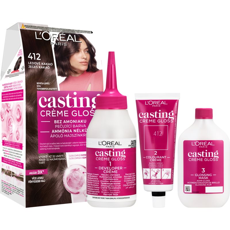 L’Oréal Paris Casting Creme Gloss βαφή μαλλιών απόχρωση 412 Iced Cocoa 1 τμχ