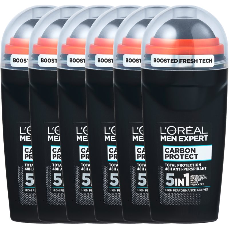 L’Oréal Paris Men Expert Carbon Protect antiperspirant roll-on (výhodné balenie)