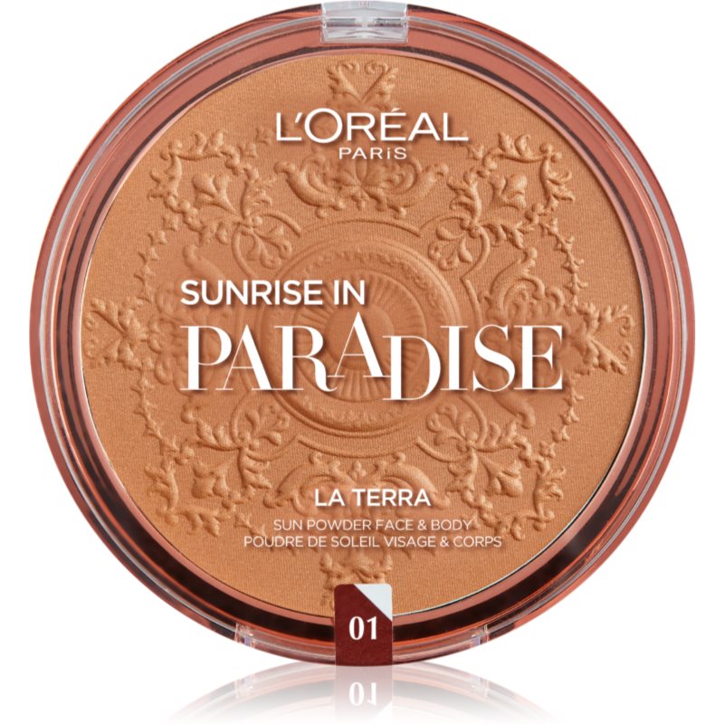 L’Oréal Paris Wake Up & Glow La Terra Bronze Please! bronzer a kontúrovací púder odtieň 01 Portofino Leger 18 g