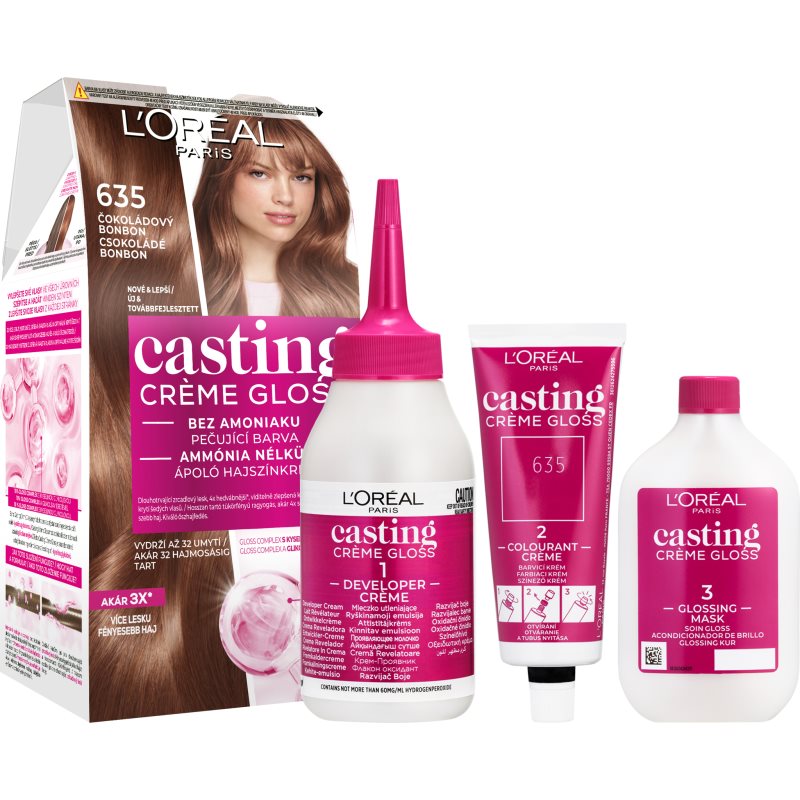L’Oréal Paris Casting Creme Gloss βαφή μαλλιών απόχρωση 635 Chocolate Candy 1 τμχ