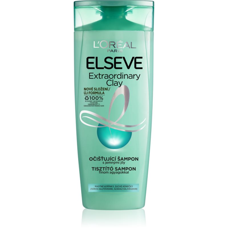 L'Oréal Paris Elseve Extraordinary Clay Rebalancing Shampoo 250 ml šampón pre ženy na mastné vlasy