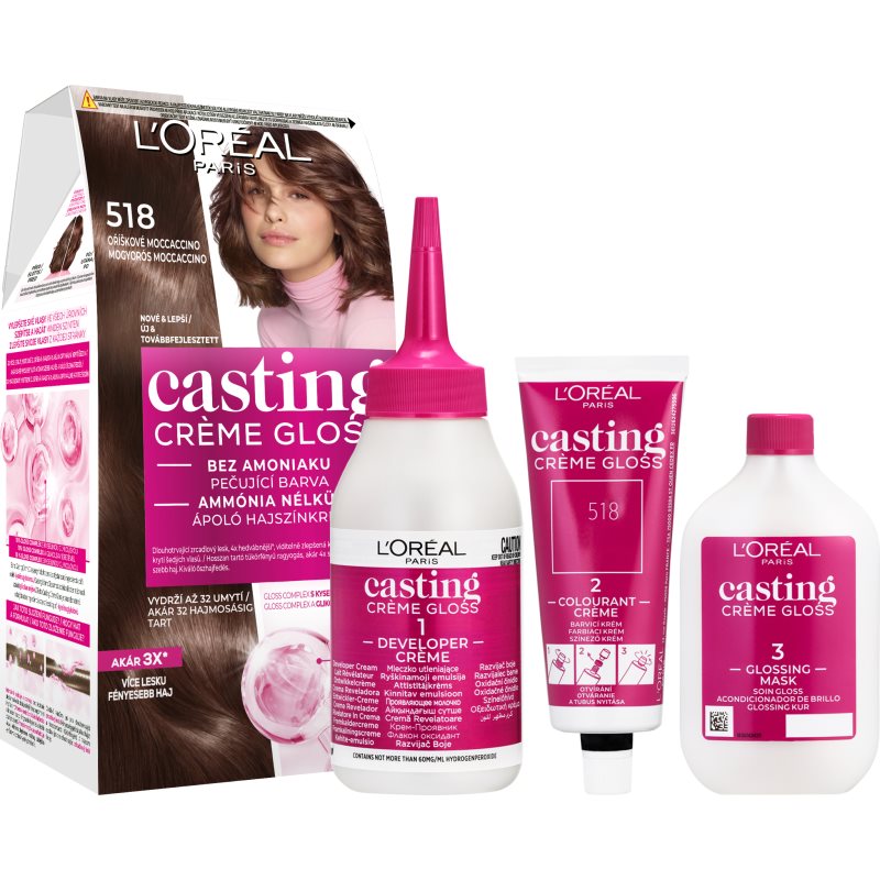 L’Oréal Paris Casting Creme Gloss barva na vlasy odstín 518 Hazelnut Macchiato 1 ks