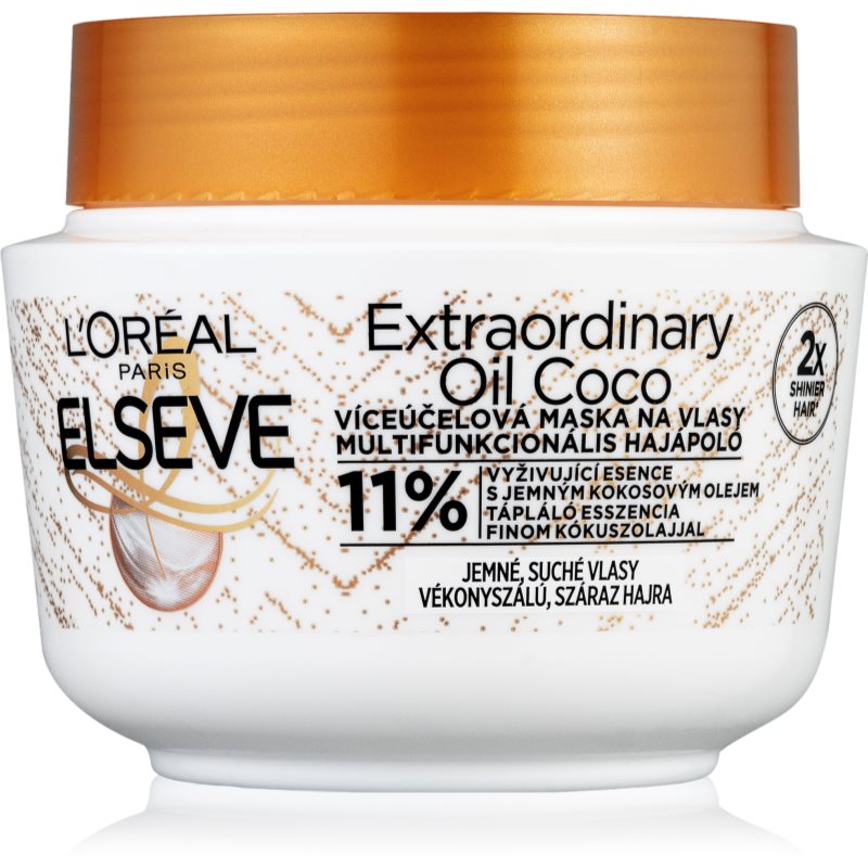 L’Oréal Paris Elseve Extraordinary Oil Coconut поживна маска для нормального та сухого волосся з кокосовою олійкою 300 мл