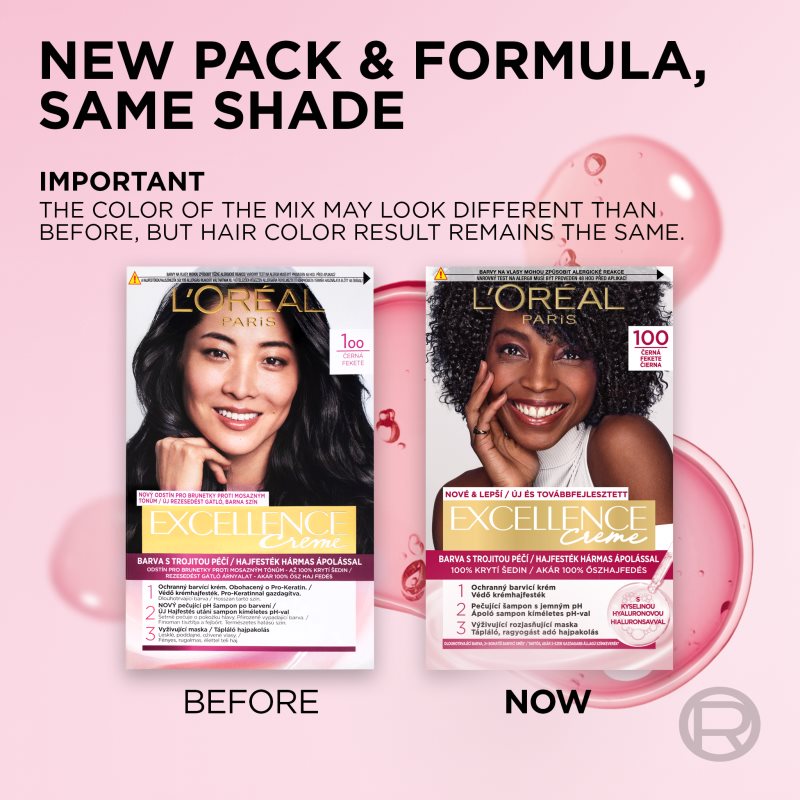 L’Oréal Paris Excellence Creme фарба для волосся відтінок 100 True Black 1 кс