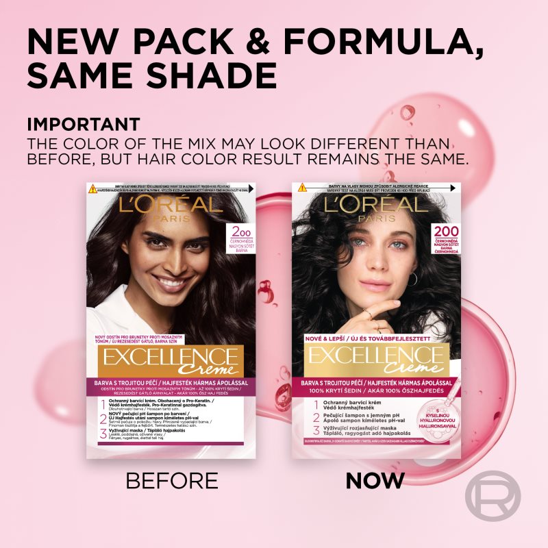 L’Oréal Paris Excellence Creme фарба для волосся відтінок 200 True Darkest Brown 1 кс