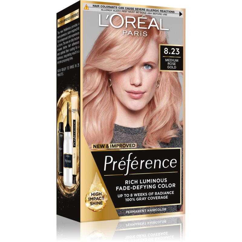 L’Oréal Paris Préférence Hårfärg Skugga 8.23 Shimmering Rose 1 st. female