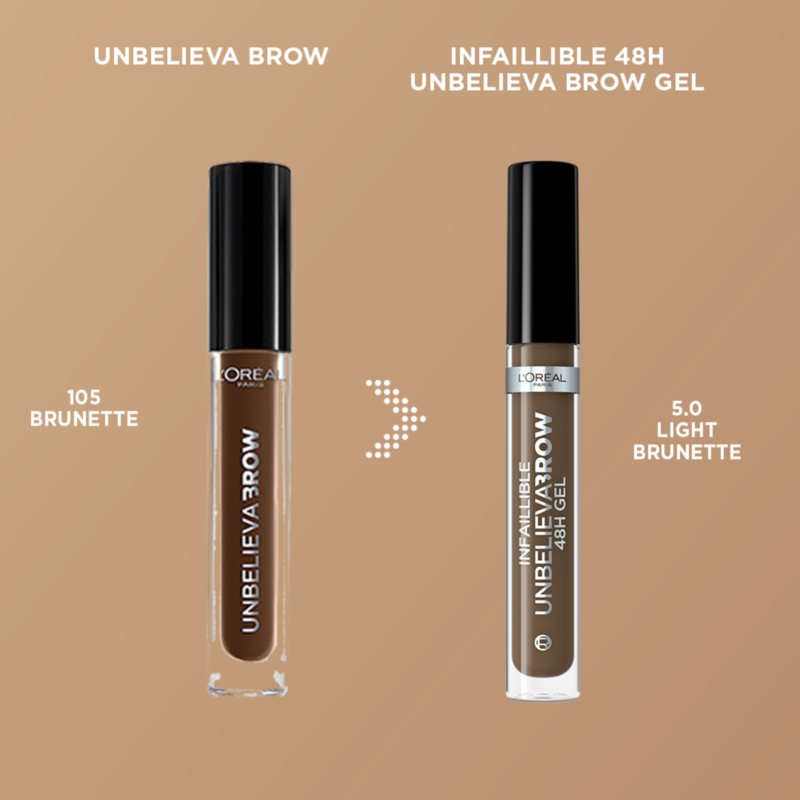 L’Oréal Paris Unbelieva Brow Longwear Eyebrow Gel Shade 105 Brunette 3.4 Ml