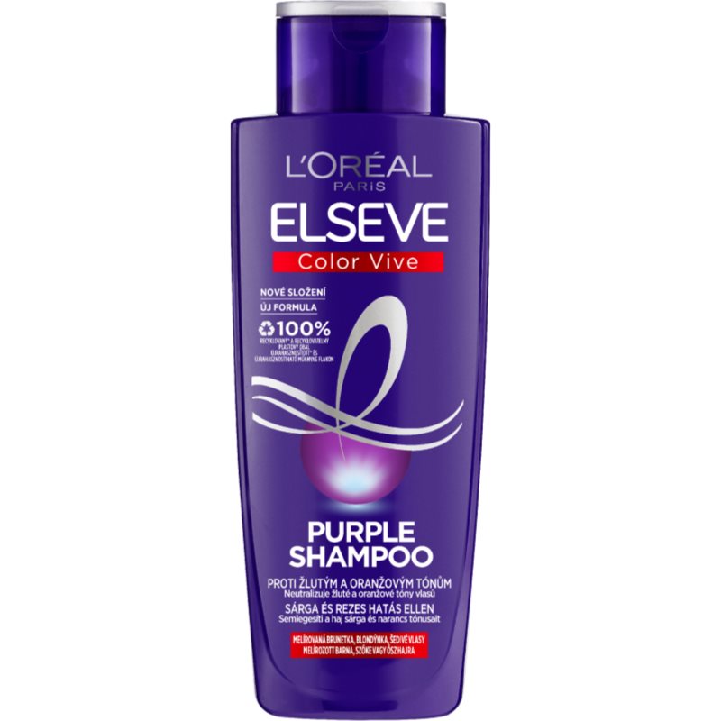 L’Oréal Paris Elseve Color-Vive Purple Shampoo zum Neutralisieren von Gelbstich 200 ml