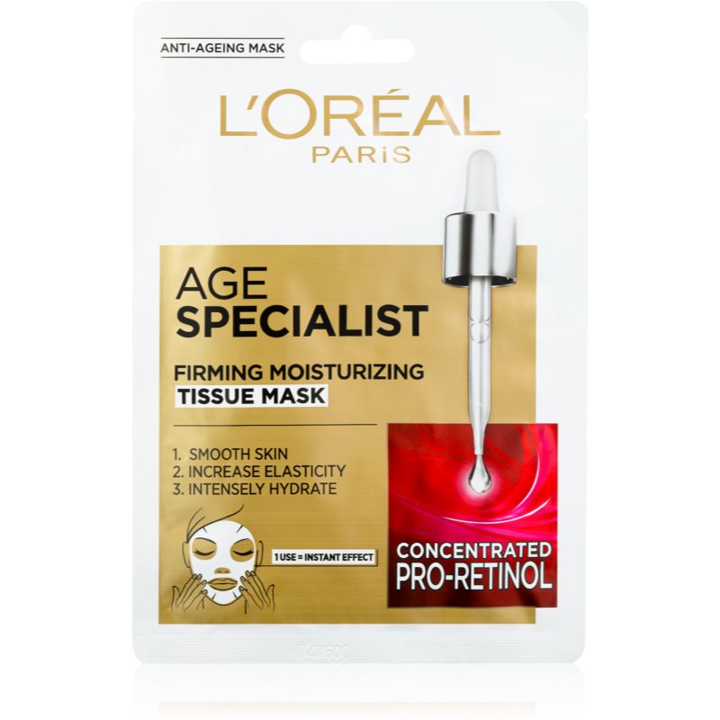L’Oréal Paris Age Specialist 45+ текстильна маска для миттєвого розгладження та певності шкіри