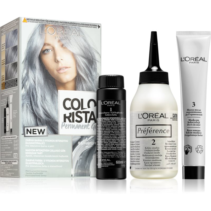 L’Oréal Paris Colorista Permanent Gel permanentna barva za lase odtenek Silver Grey