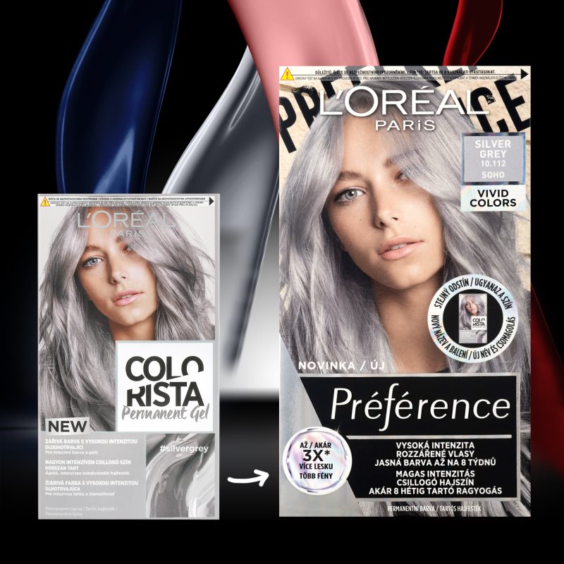 L’Oréal Paris Colorista Permanent Gel перманентна фарба для волосся відтінок Silver Grey
