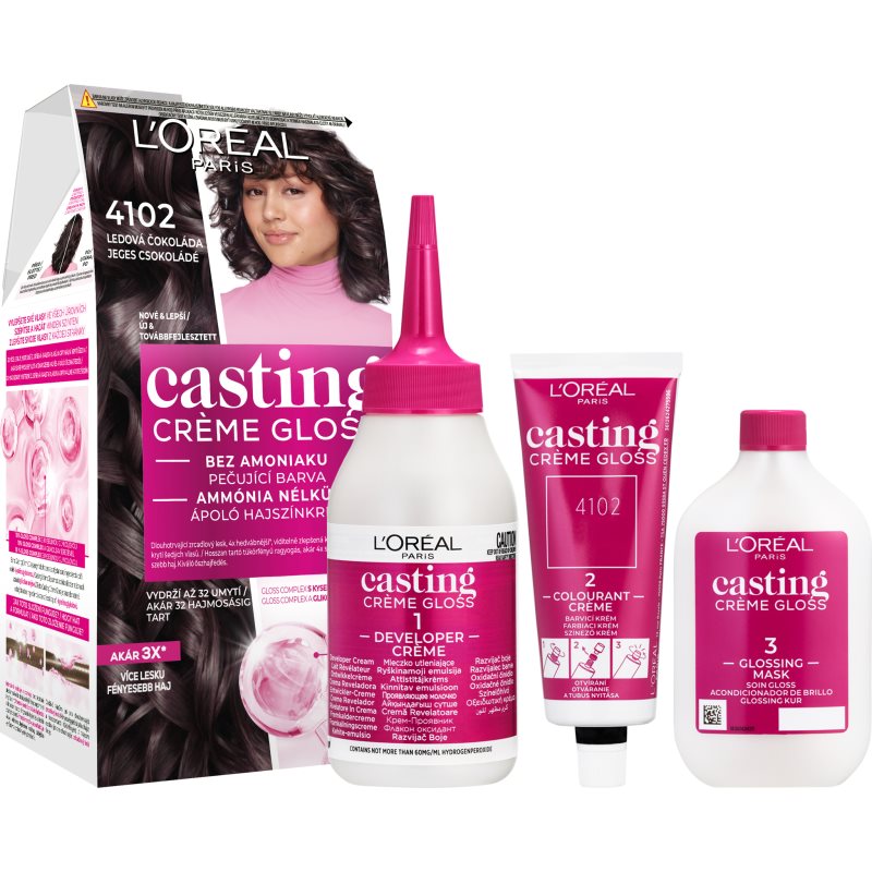 L’Oréal Paris Casting Creme Gloss βαφή μαλλιών απόχρωση 4102 Iced Chocolate 1 τμχ