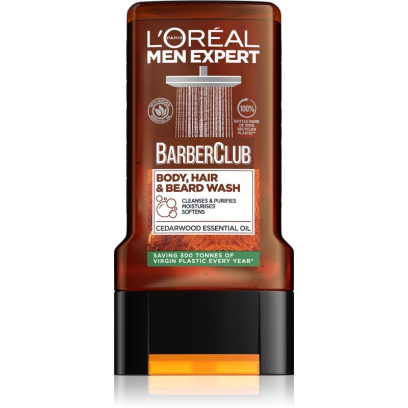 L’Oréal Paris Men Expert Barber Club gel za prhanje za moške za lase, brado in telo 300 ml