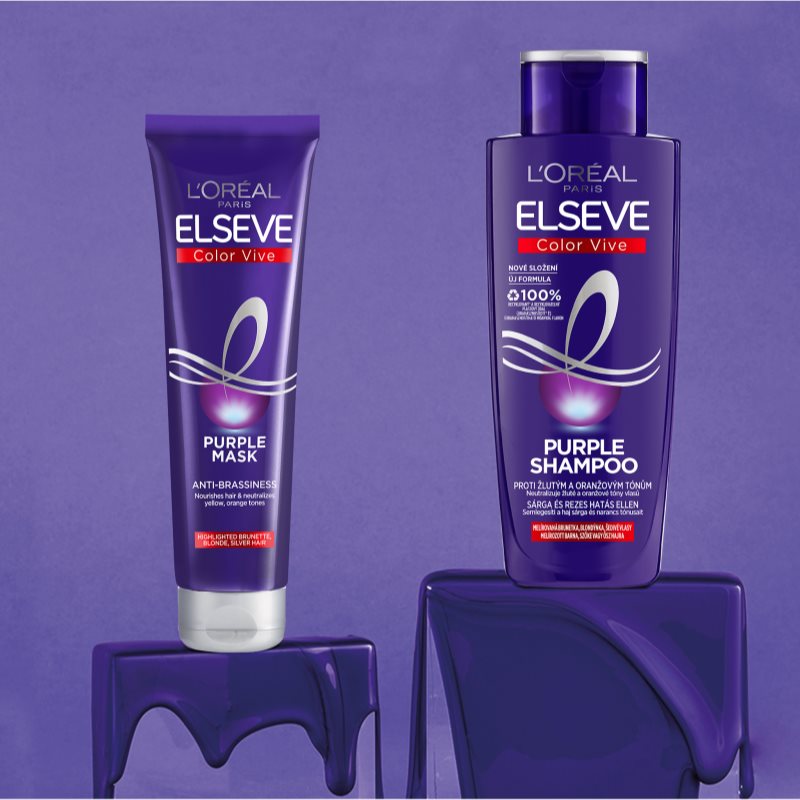 L’Oréal Paris Elseve Color-Vive Purple Maske mit ernährender Wirkung für blondes und meliertes Haar 150 ml
