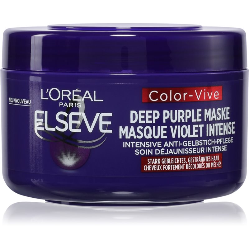 L’Oréal Paris Elseve Color-Vive Purple интензивна маска неутрализиращ жълтеникавите оттенъци 250 мл.