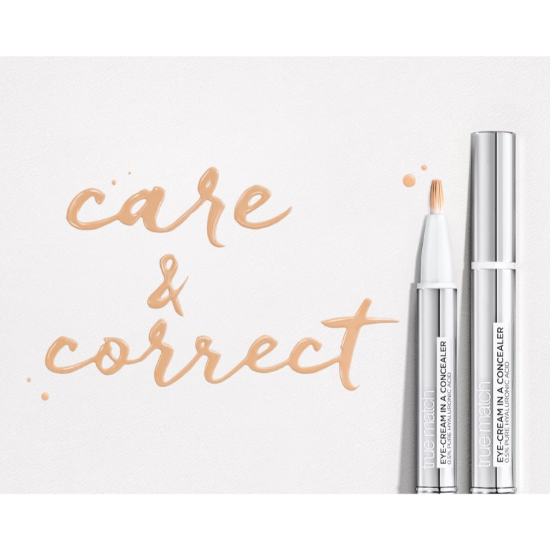 L’Oréal Paris True Match Eye-cream In A Concealer освітлюючий коректор відтінок 1-2.D/ 1-2.W Ivory Beige 2 мл