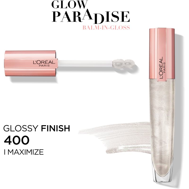 L’Oréal Paris Glow Paradise Balm in Gloss Lipgloss mit Hyaluronsäure Farbton 400 I Maximize 7 ml