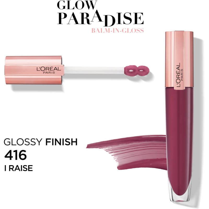 L’Oréal Paris Glow Paradise Balm In Gloss блиск для губ з гіалуроновою кислотою відтінок 416 I Raise 7 мл