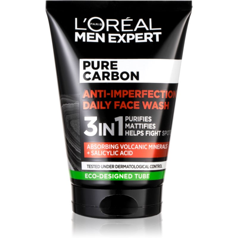 L’Oréal Paris Men Expert Pure Carbon очищуючий гель 3 в 1 проти недосконалостей шкіри 100
