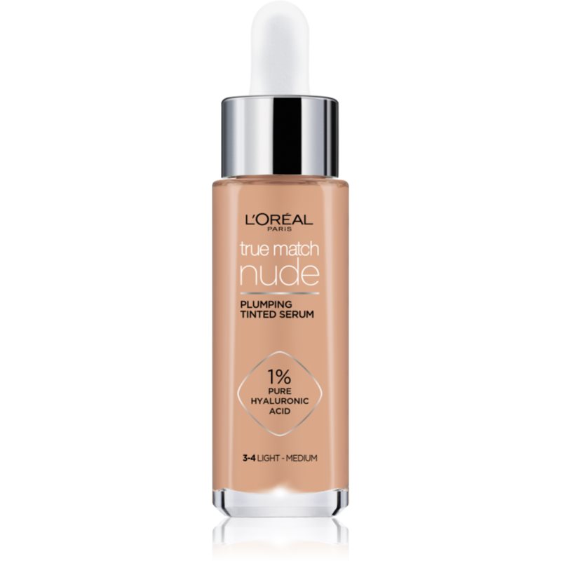 L’Oréal Paris True Match Nude Plumping Tinted Serum Serum To Even Out Skin Tone Shade 3-4 Light Medium 30 Ml