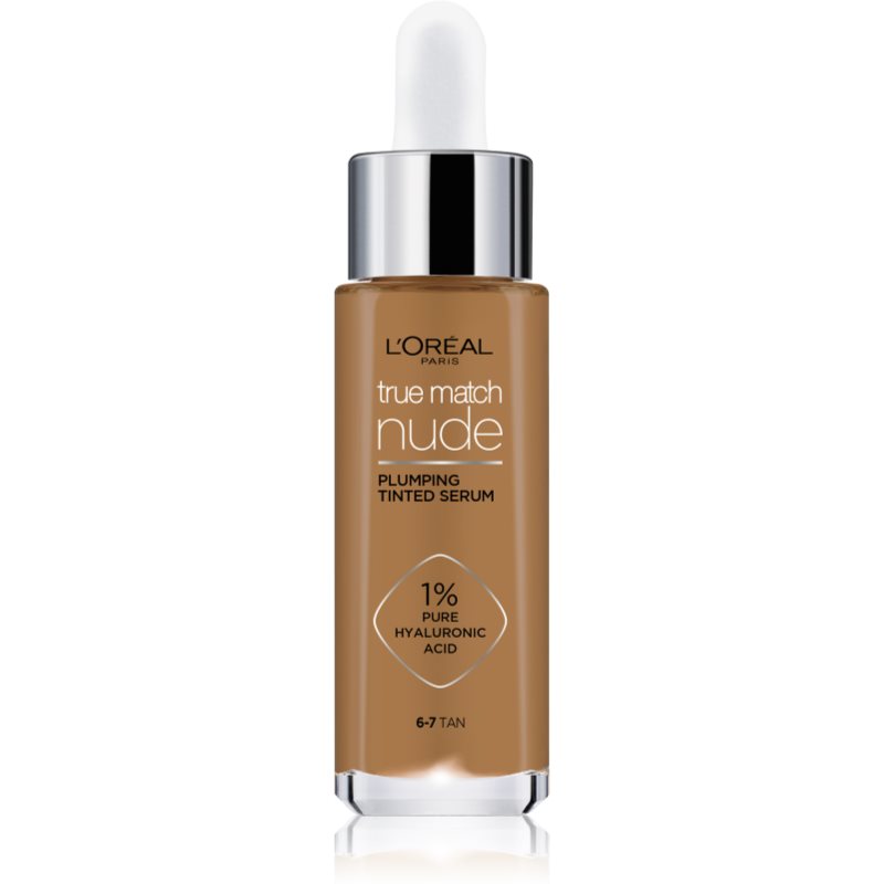 L’Oréal Paris True Match Nude Plumping Tinted Serum сироватка для вирівнювання тону шкіри відтінок 6-7 Tan 30 мл