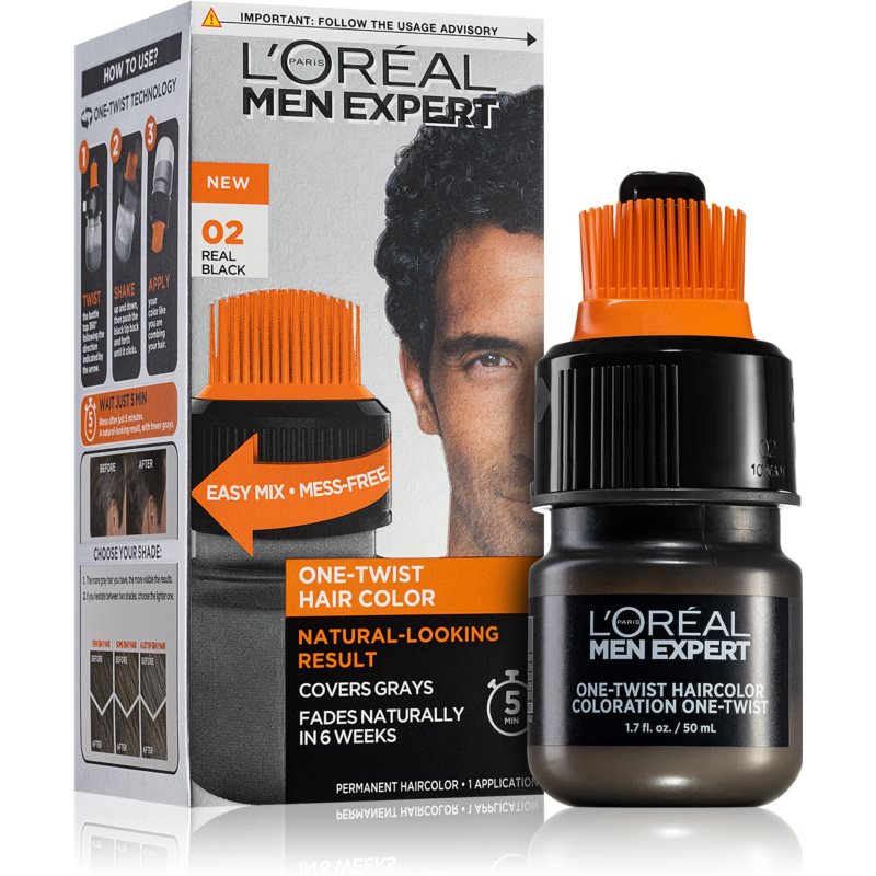 L’Oréal Paris Men Expert One Twist Hair Colour With Applicator For Men 02 Real Black