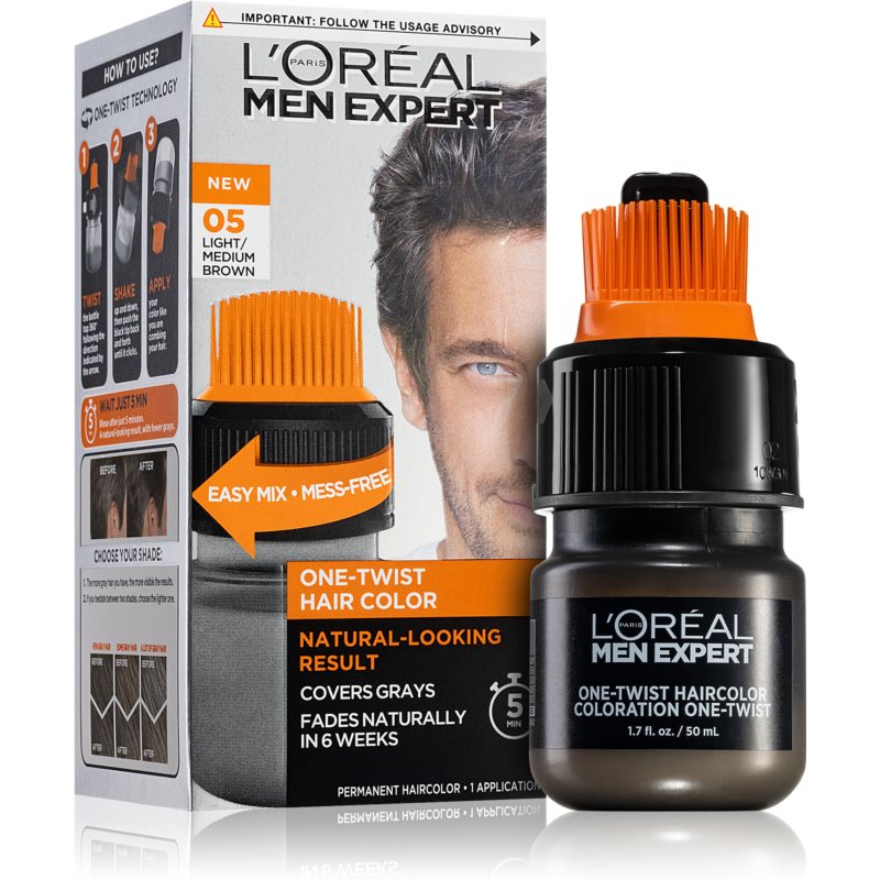 L’Oréal Paris Men Expert One Twist Hair Colour With Applicator For Men 05 Light Medium Brown 1 Pc