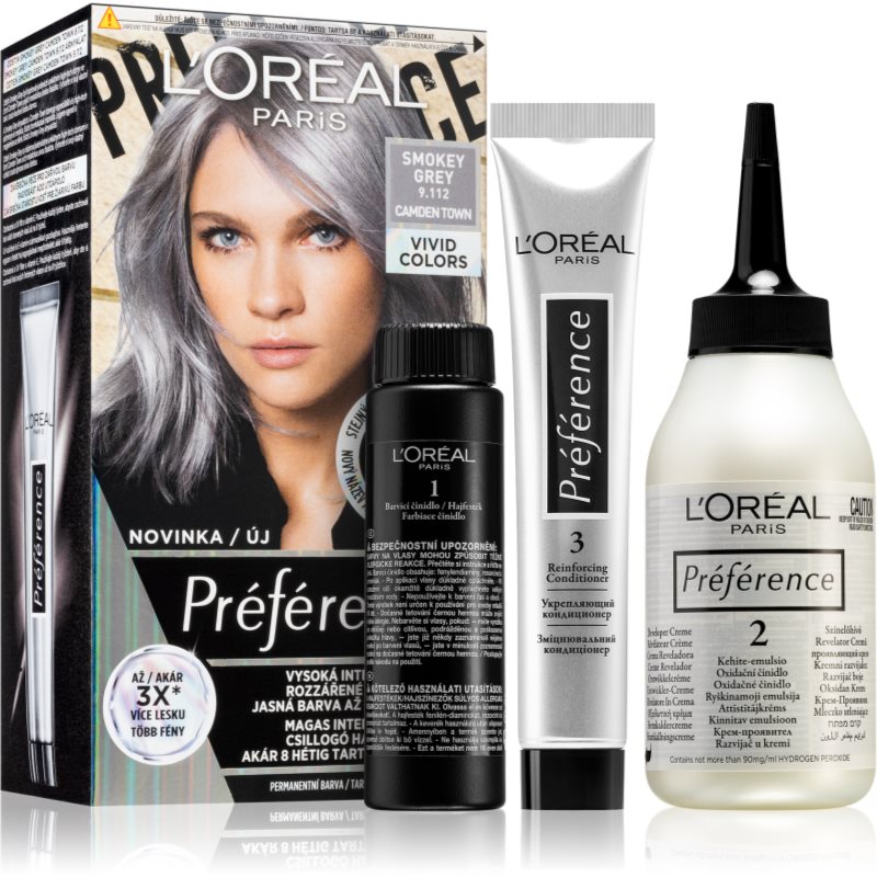 L’Oréal Paris Préférence Vivids фарба для волосся відтінок 9.112 Smokey Grey 1 кс