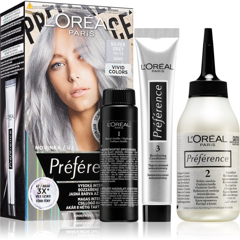 E-shop L’Oréal Paris Préférence Vivids barva na vlasy odstín 10.112 silver grey 1 ks