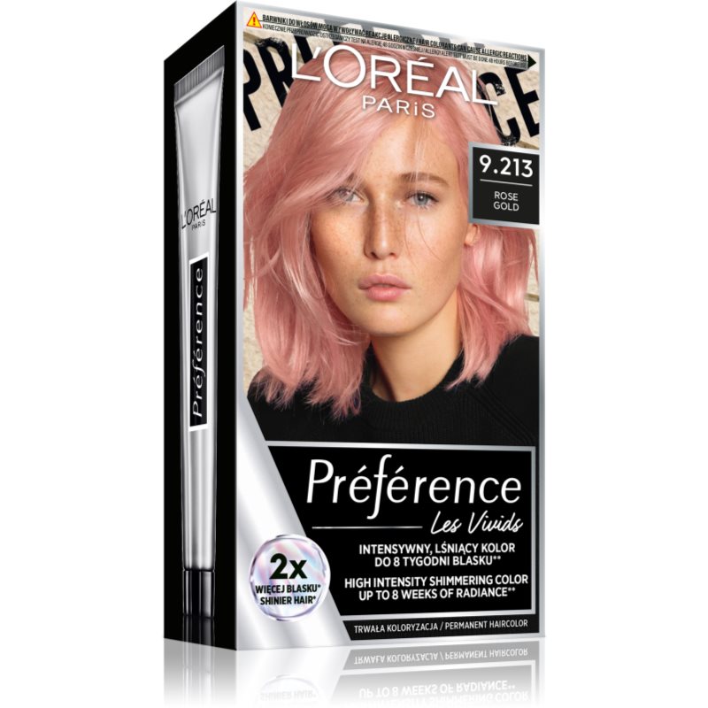 L’Oréal Paris Préférence Vivids Hårfärg Skugga 9.213 rose gold 1 st. female