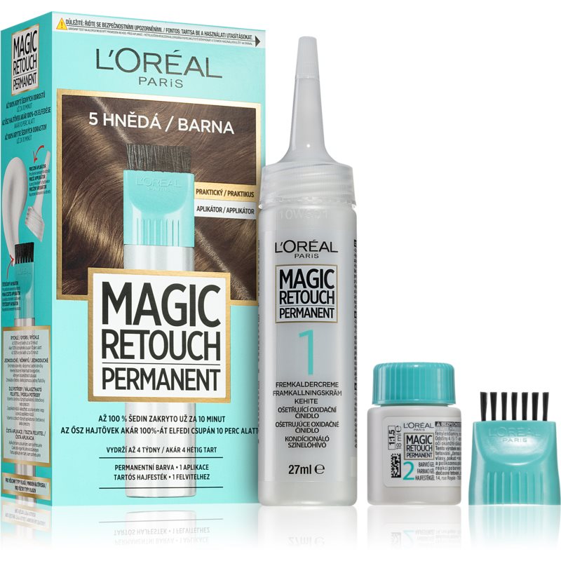 L’Oréal Paris Magic Retouch Permanent Rot-täckande hårfärg med applikator Skugga 5 BROWN female