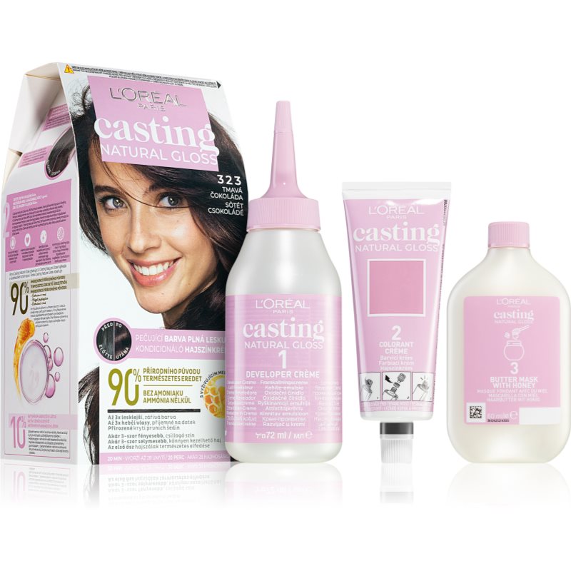 L'Oréal Paris Casting Natural Gloss 48 ml farba na vlasy pre ženy 323 na všetky typy vlasov; na farbené vlasy