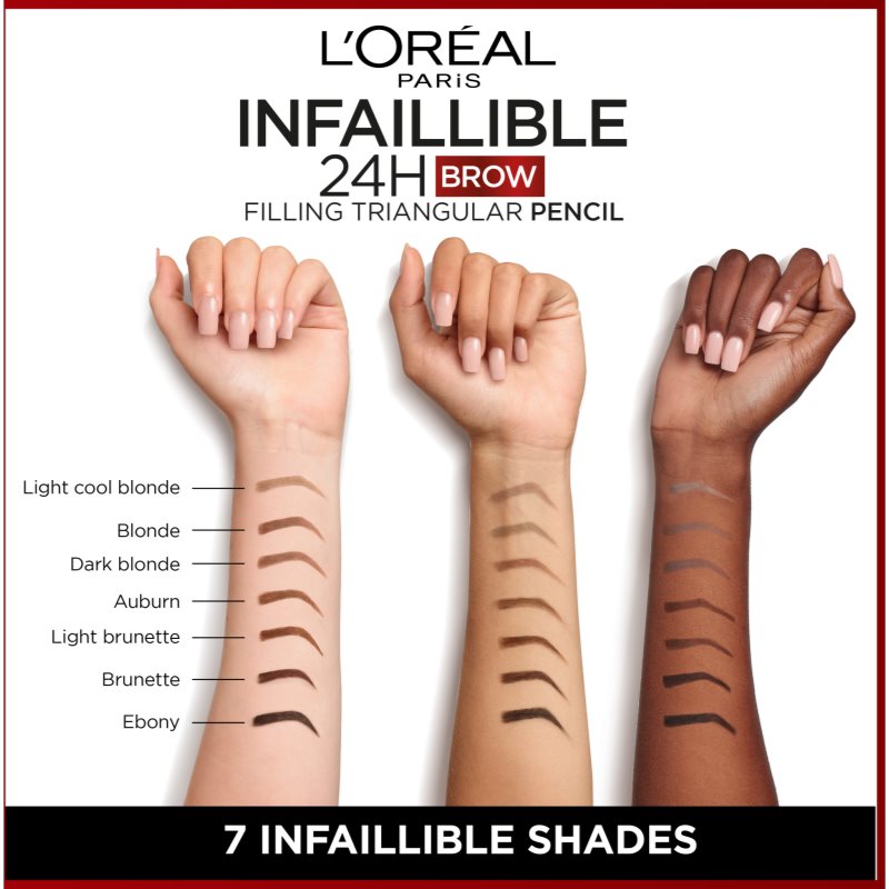 L’Oréal Paris Infaillible 24h Filling Triangular Pencil Precise Eyebrow Pencil Waterproof Shade 06 Dark Blonde 1 Ml