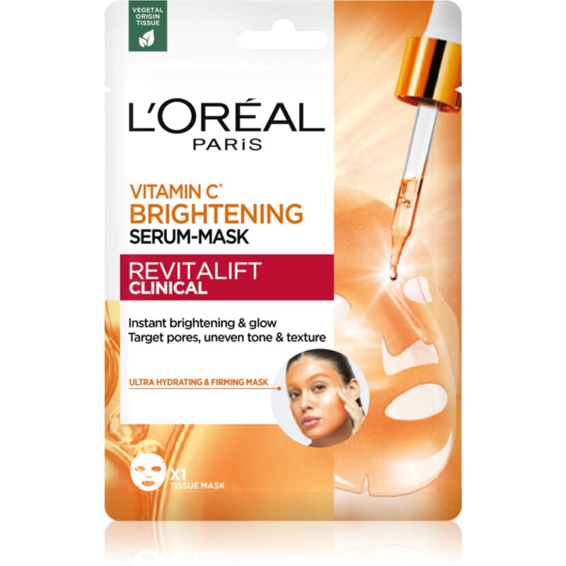 L'Oréal Paris Revitalift Clinical Vitamin C Brightening Serum-Mask 26 g pleťová maska pre ženy na rozjasnenie pleti