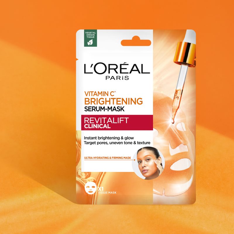 L’Oréal Paris Revitalift Clinical оствітлююча маска для шкіри обличчя з вітаміном С 26 гр