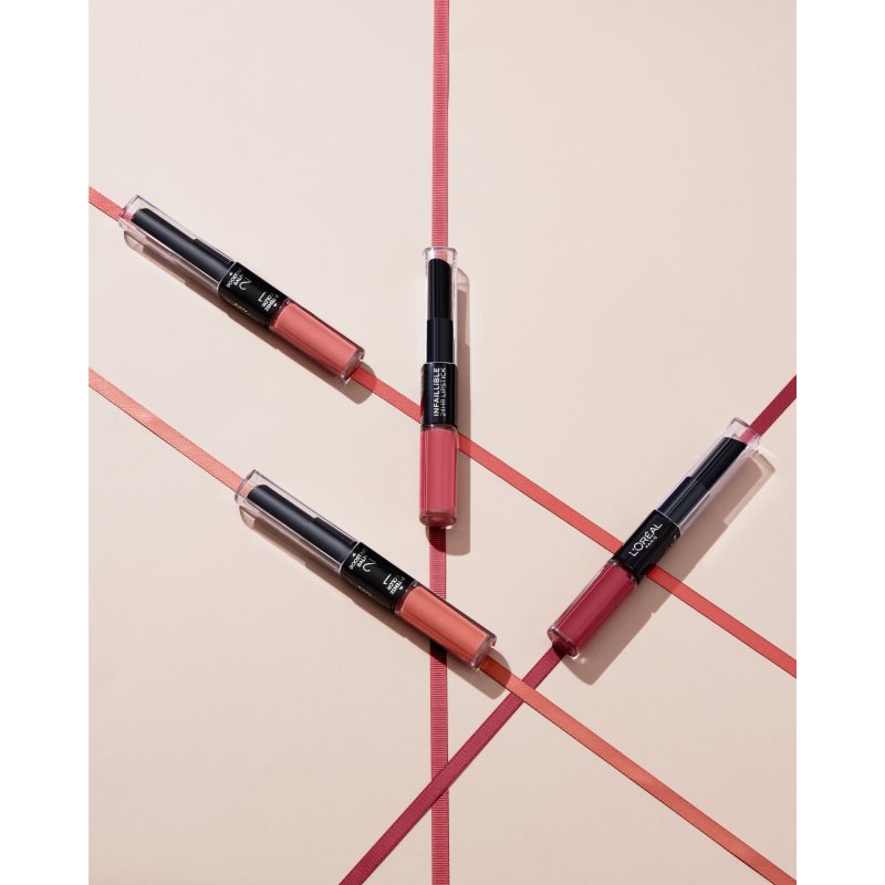 L’Oréal Paris Infallible 24H стійка помада та блиск для губ 2 в 1 відтінок 502 Red To Stay 5,7 гр