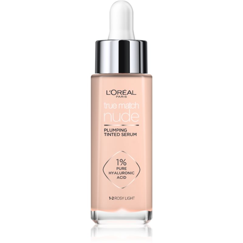 L’Oréal Paris True Match Nude Plumping Tinted Serum сироватка для вирівнювання тону шкіри відтінок 1-2 Rosy Light 30 мл