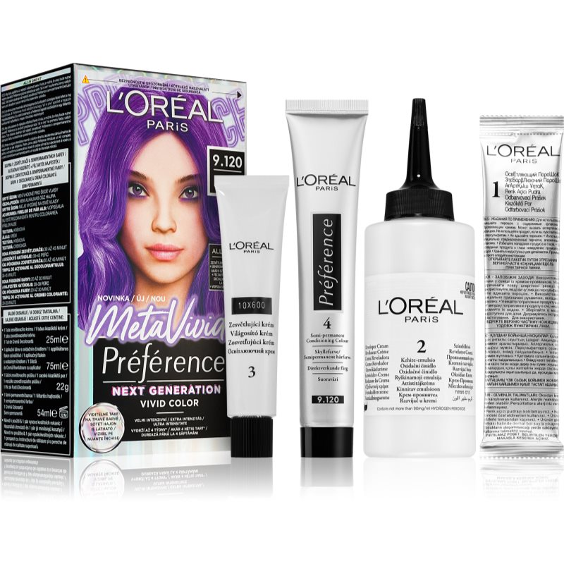 E-shop L’Oréal Paris Préférence Meta Vivids semi-permanentní barva na vlasy odstín 9.120 Meta Lilac 1 ks