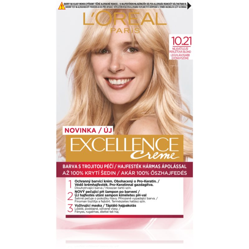 L'Oreal Paris Excellence Creme hair colour shade 10.21 Very Light Pearl Blonde 1 pc
