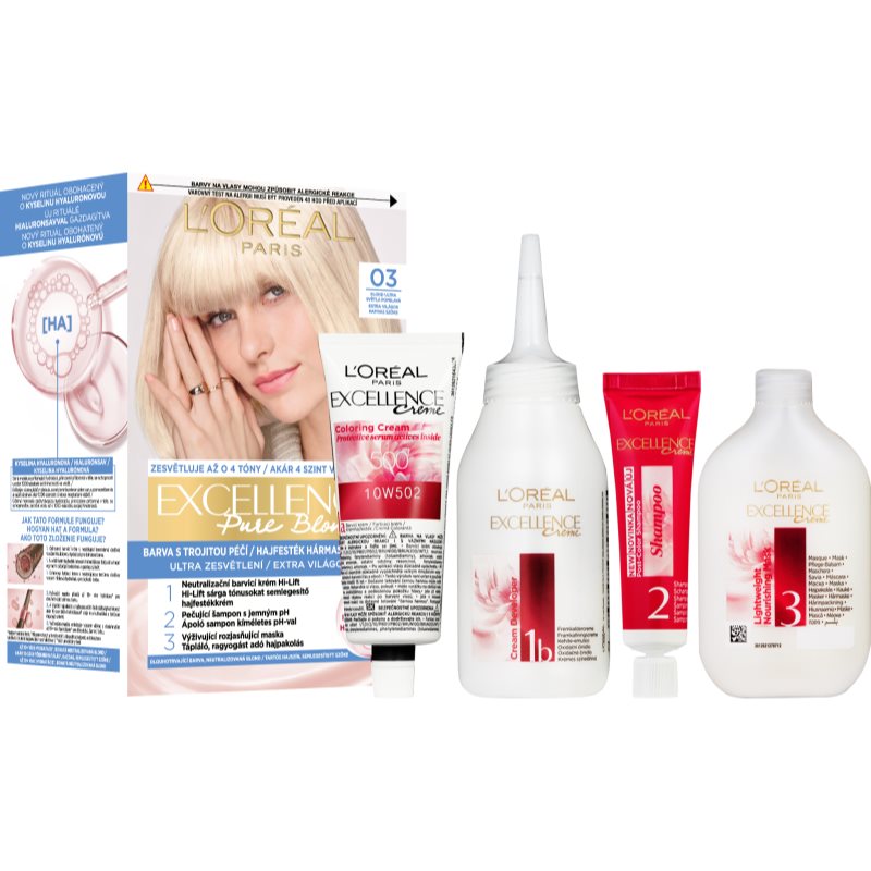 L’Oréal Paris Excellence Creme βαφή μαλλιών απόχρωση 03 Ultra Light Ash Blonde 1 τμχ
